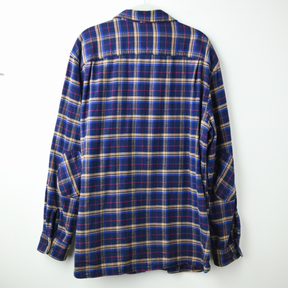 Pendleton Flannel Shirt Mens XL Blue Cotton RA509 Cascade Elbow Patch - Picture 4 of 9